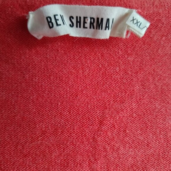 XXL🍂 BEN SHERMAN Men's Casual Orange V Neck Cotton Sweater Pullover - Picture 9 of 9